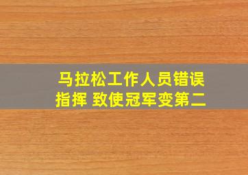 马拉松工作人员错误指挥 致使冠军变第二